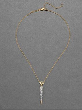 NEW Alexis Bittar Solanales Crystal Spear Necklace Gold Clear OC14